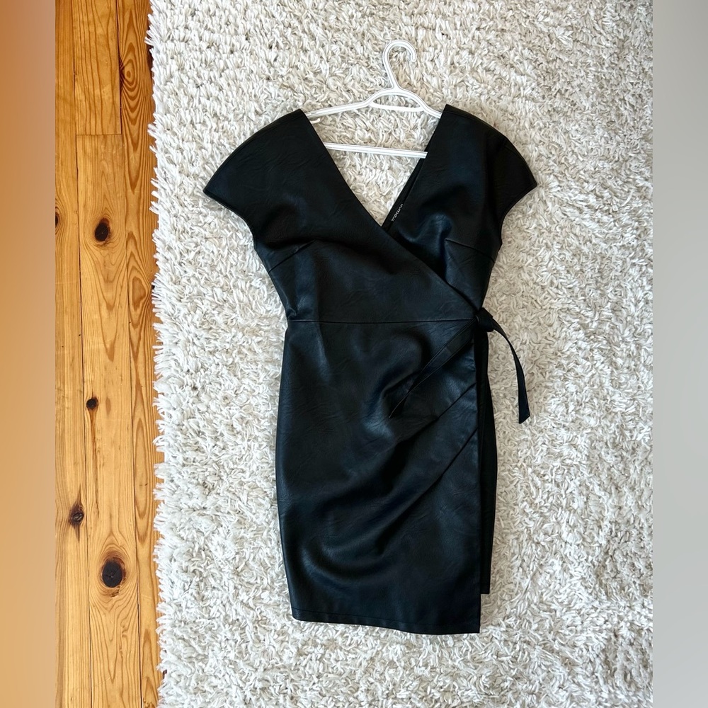 Top Shop NWT faux leather Wrap Dress